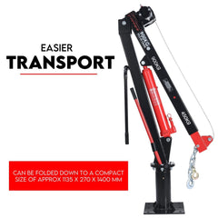 900kg Swivel Hydraulic Crane Hoist 12V Electric Jack-WA_Rural