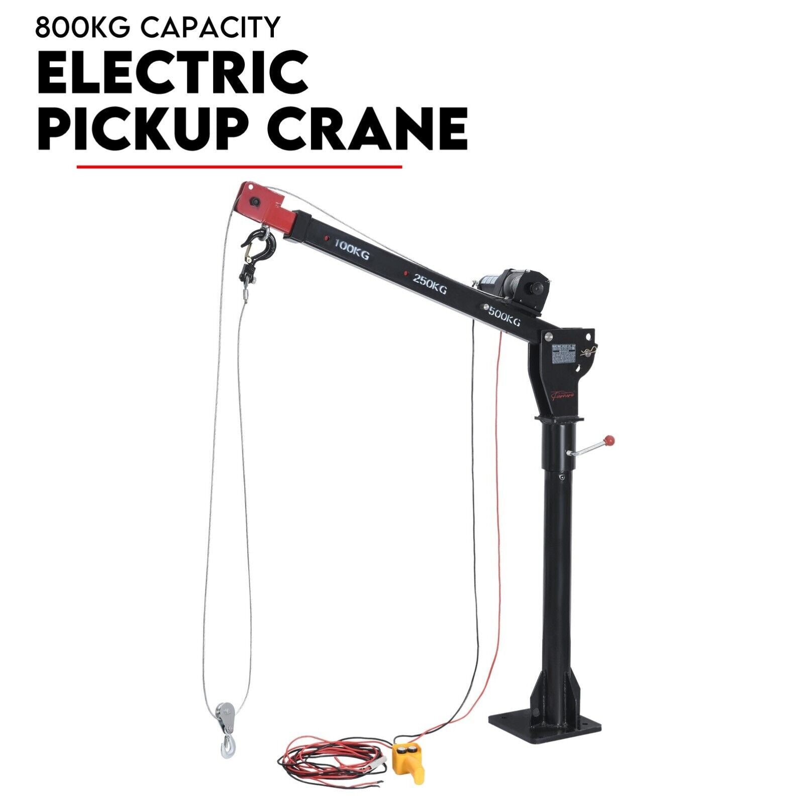 800kg Electric Hoist Winch Crane 12V Swivel Car Truck UTE Lift 360å¡ Pick Up-ACT