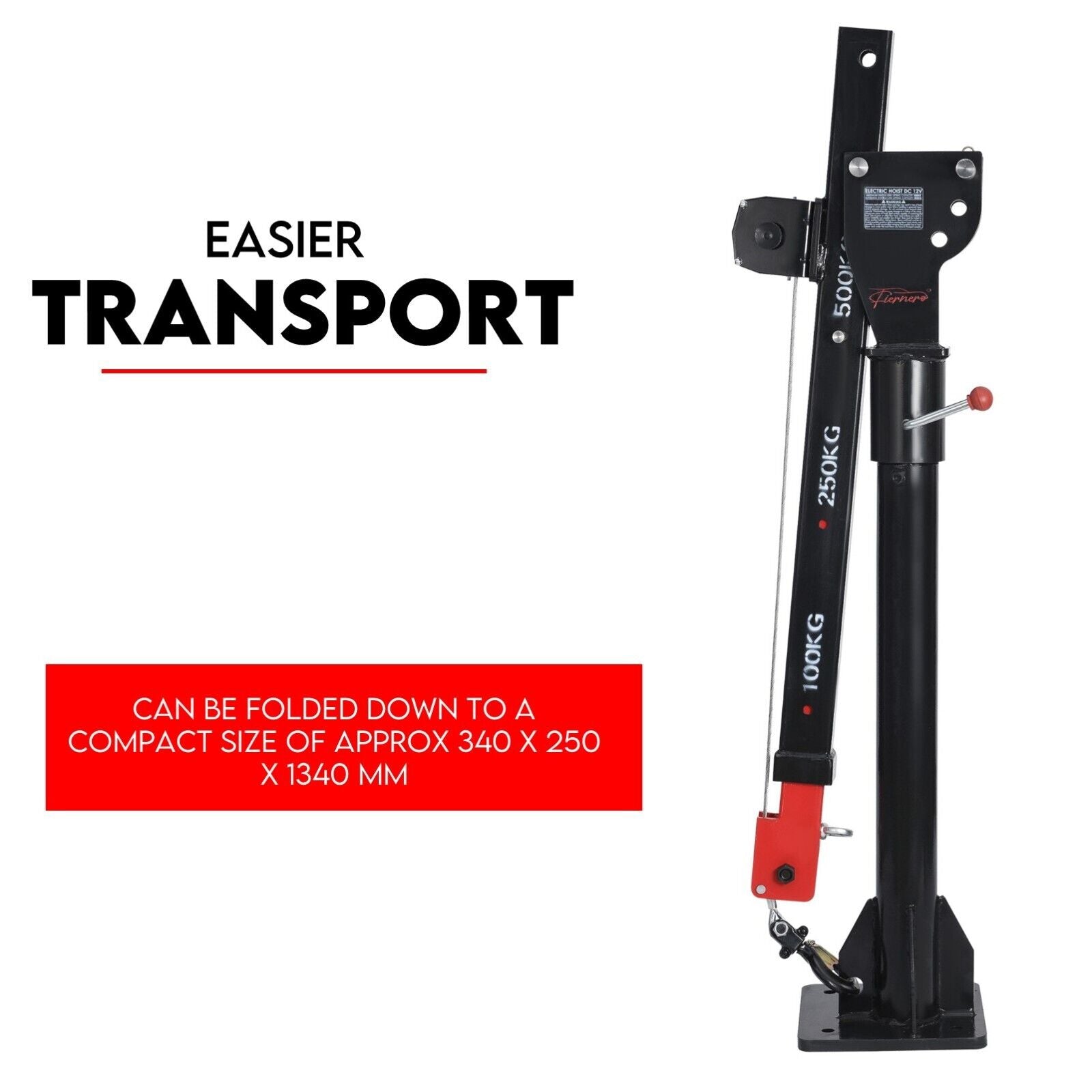 800kg Electric Hoist Winch Crane 12V Swivel Car Truck UTE Lift 360å¡ Pick Up-ACT