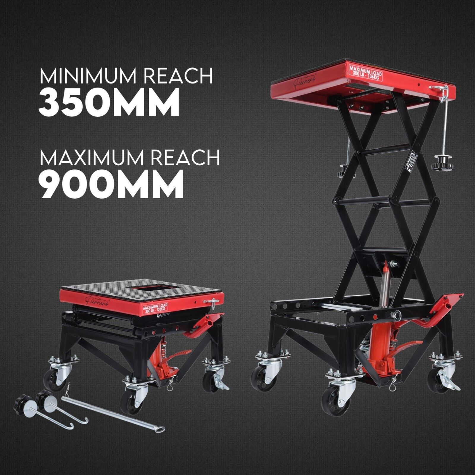 Motorcycle Scissor Lift Stand 135kg Hydraulic Motorbike Lifter Dirt Bike Jack-ACT