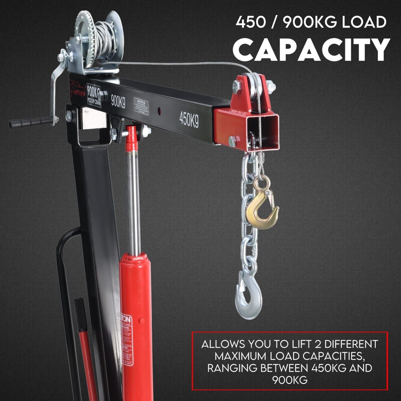 Hydraulic Crane 900kg Pickup Swivel Ute Truck Trailer Lift Hoist Winch Haul-TAS_Metro