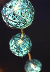 1 Set of 20 LED Turquoise 5cm Rattan Cane Ball Battery Powered String Lights Christmas