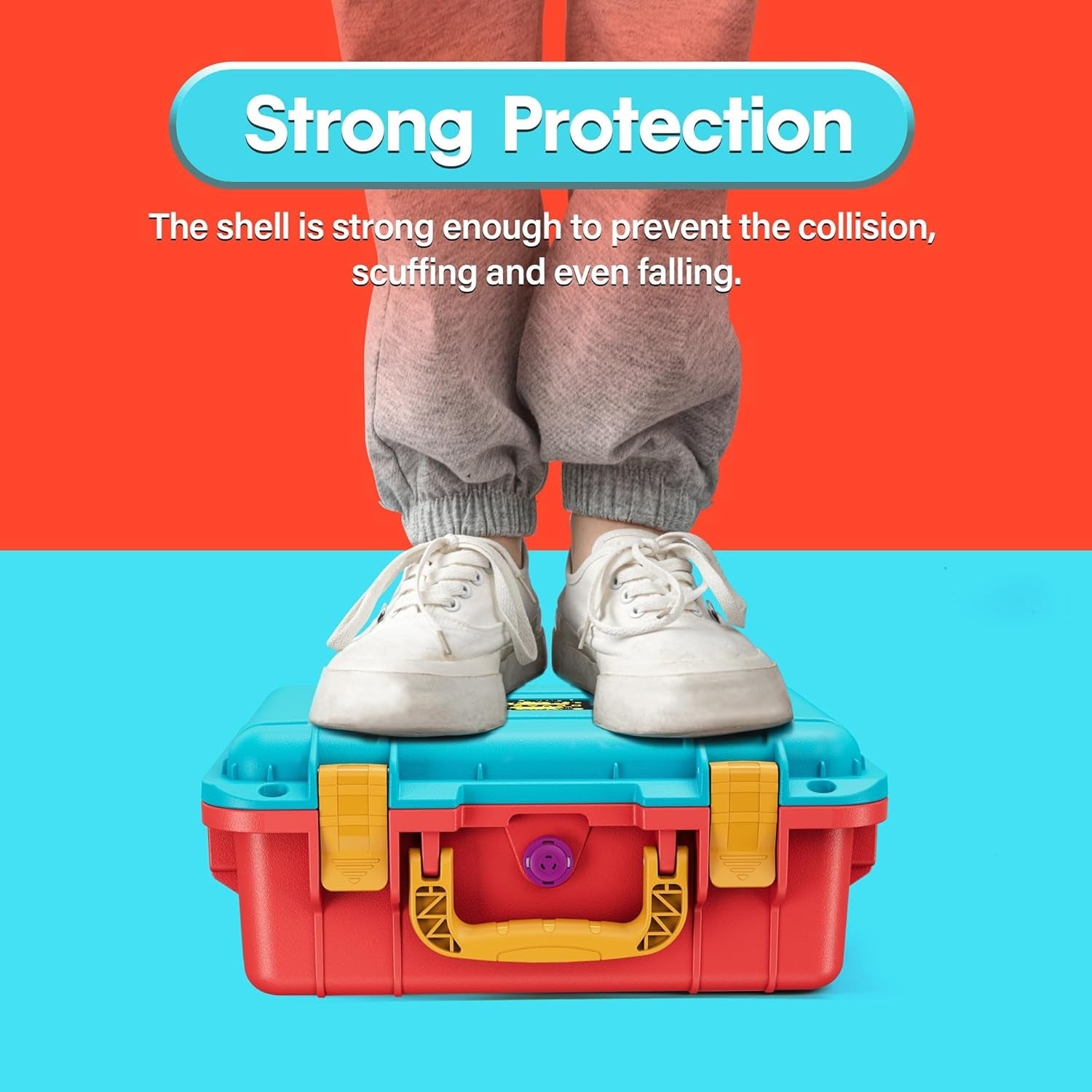 DEVASO Carrying Case for Nintendo Switch OLED Case, Professional Safe Hard-Red & Blue