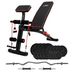 LSG GBN007 FID Bench with 84kg Weight and Bar set-SA_Rural