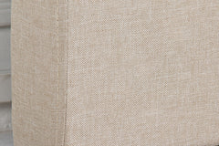 Bed Head King Beige Headboard Upholstery Fabric Tufted Buttons-QLD_Metro