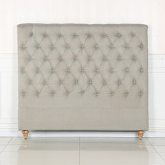 Bed Head Double Size French Provincial Headboard Upholsterd Fabric Beige-NSW_Metro