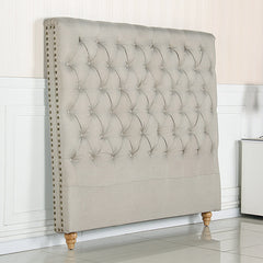 Bed Head Double Size French Provincial Headboard Upholsterd Fabric Beige-NSW_Metro