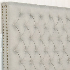 Bed Head Double Size French Provincial Headboard Upholsterd Fabric Beige-SA_Rural