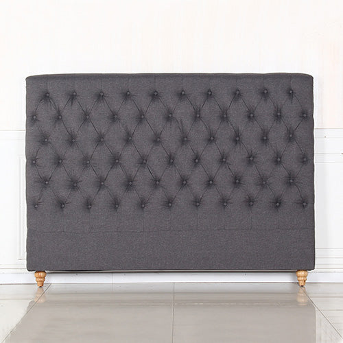 Bed Head King Size French Provincial Headboard Upholsterd Fabric Charcoal-REMOTE