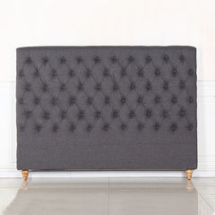 Bed Head King Size French Provincial Headboard Upholsterd Fabric Charcoal-QLD_Metro