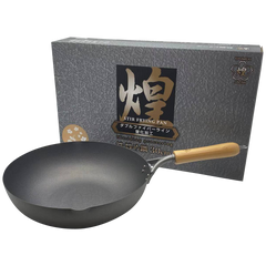 Kirameki Premium Cast Iron Nitriding Processing Stir-fry Wok (Made in Japan) - 30cm-NT_Rural