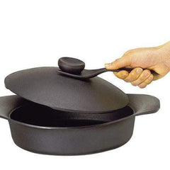 Sori Yanagi Japanese Iron Soup Pot Casserole 22cm with Lid and Fork-SA_Metro