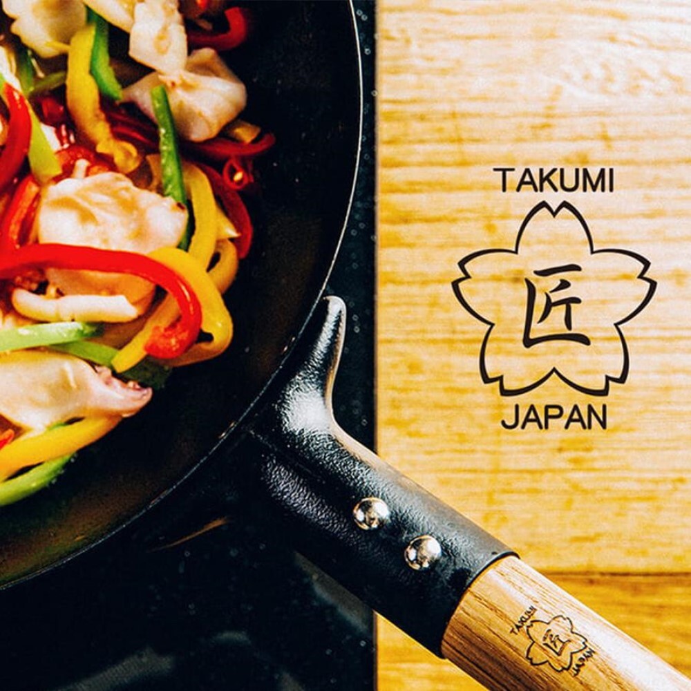 Takumi Premium Magma Plate Cast Iron Wok - Made in Japan - 24cm-TAS_Metro