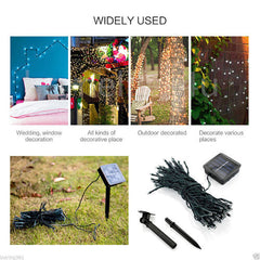 Solar Fairy String Led Lights 12M-32M Outdoor Garden Christmas Party Decor(12M100Led)-NT_Rural