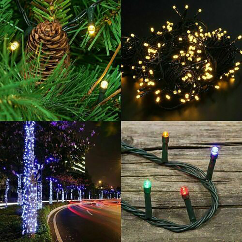 Solar Fairy String Led Lights 12M-32M Outdoor Garden Christmas Party Decor(12M100Led)-QLD_Rural