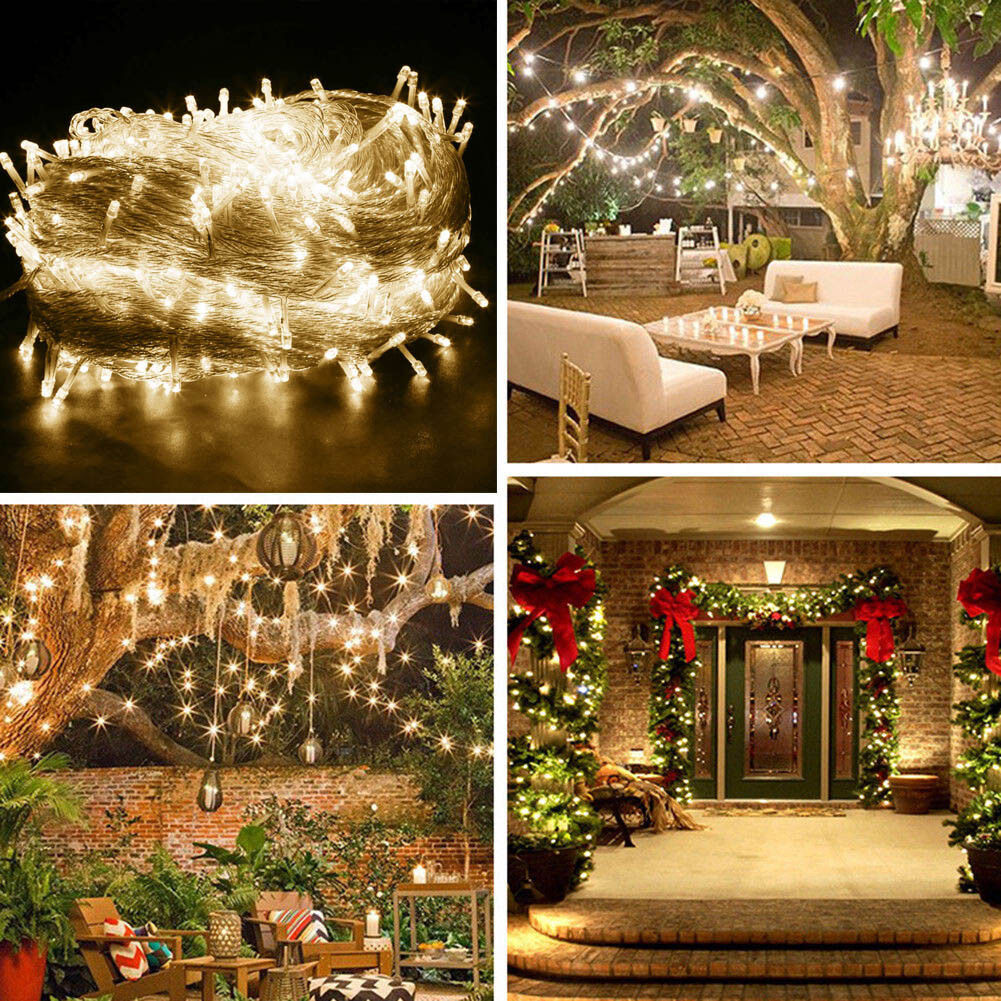 Solar Fairy String Led Lights 12M-32M Outdoor Garden Christmas Party Decor(12M100Led)-VIC_Rural