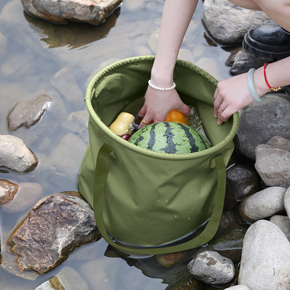 13L Travel Camping Folding Bucket Portable Barbecue Picnic Storage Fishing Bucket-WA_Metro