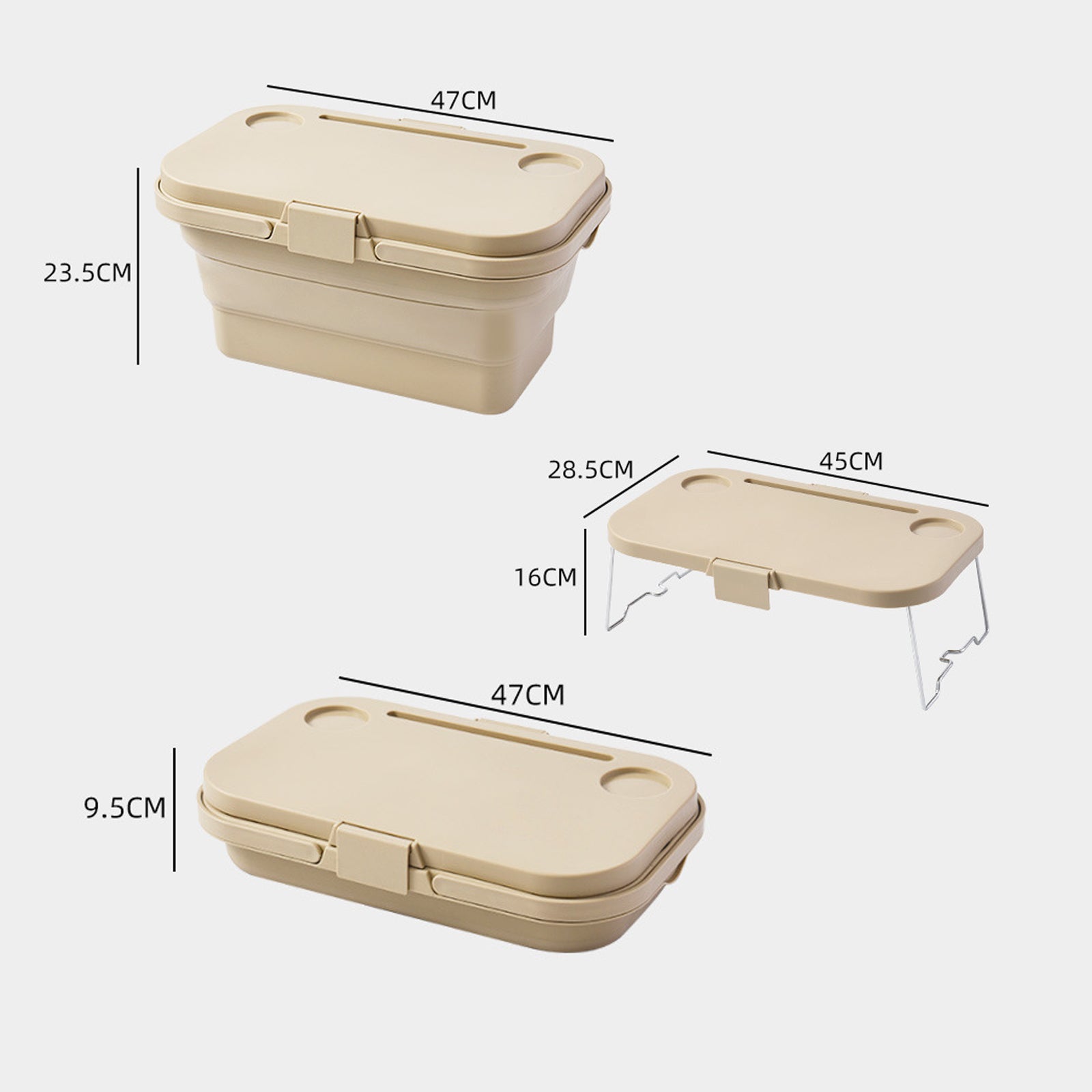 3 In 1 Folding Camping Storage Box Outdoor Food Fruit Container Picnic Table Basket-SA_Rural