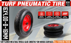 16" Wheelbarrow Trolley Wheel 4.80/4.00-8 Pneumatic Tyre 16mm Bore Tire Steel-NSW_Metro