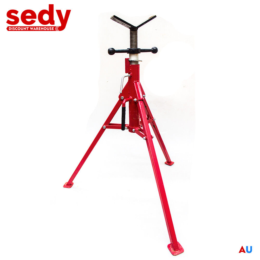 Folding Jack Stand 120cm Heavy Duty V Head Pipe Stand Adjustable Height 1.25 Ton-ACT