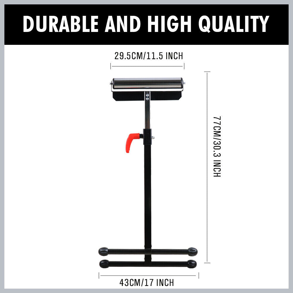 Foldable Roller Support Stand Adjustable Bench Holder 67-110cm Heavy Duty Steel-TAS_Rural