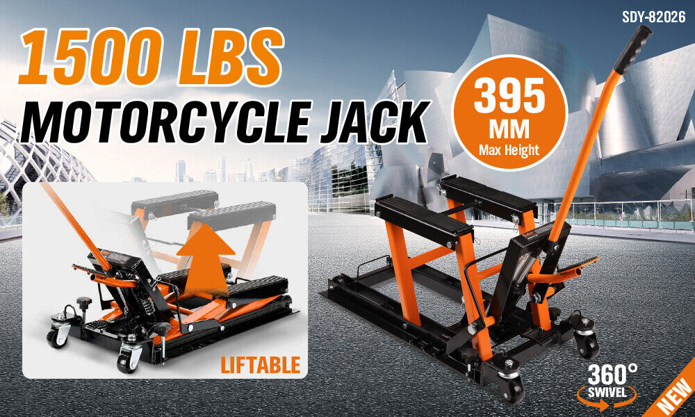 1500LBS Motorcycle Hydraulic Pump Scissor Jack ATV UTV Heavy Duty Portable-NSW_Rural