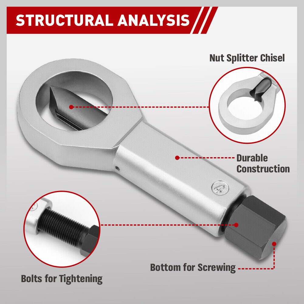 SEDY 4Pcs Metal Nut Splitter Kit Pressure Nut Cracker Remover Extractor Tool-NSW_Metro