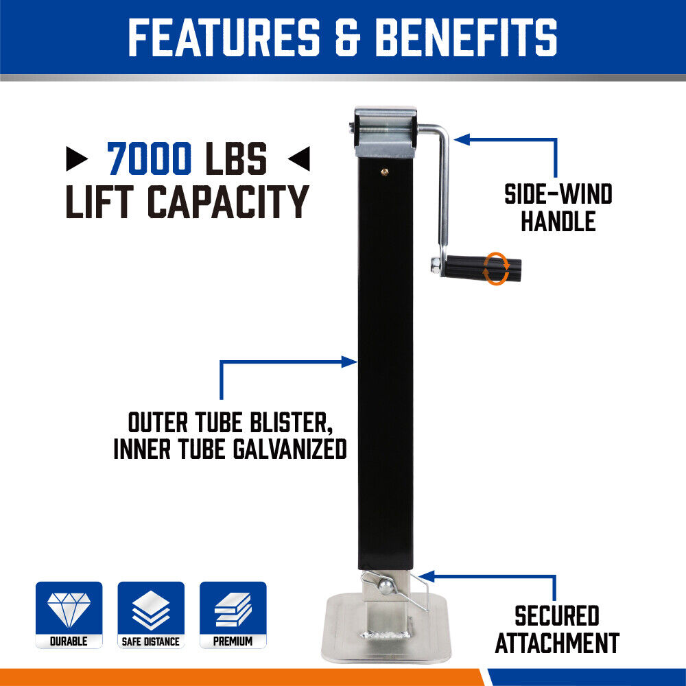 4x Trailer Caravan Canopy Jack Leg Stand Heavy Duty 3175KG 7000lbs Side Handle-QLD_Rural