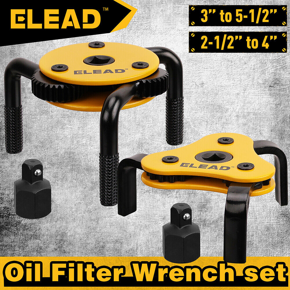 ELEAD 2Pcs Oil Filter Wrench Set Adjustable Oil Filter Change Set Engine Filters-WA_Rural