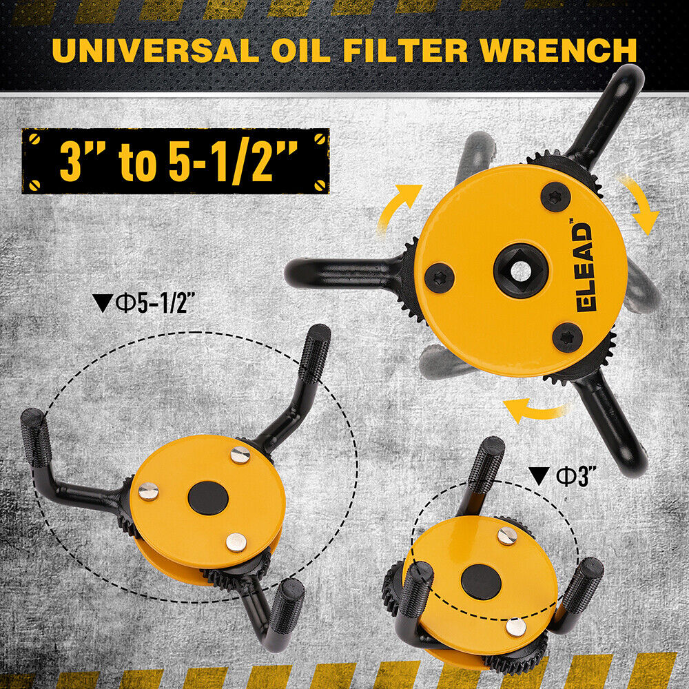 ELEAD 3" to 5-1/2" Oil Filter Wrench Set Oil Filter Removal Tool Automotive Use-QLD_Metro