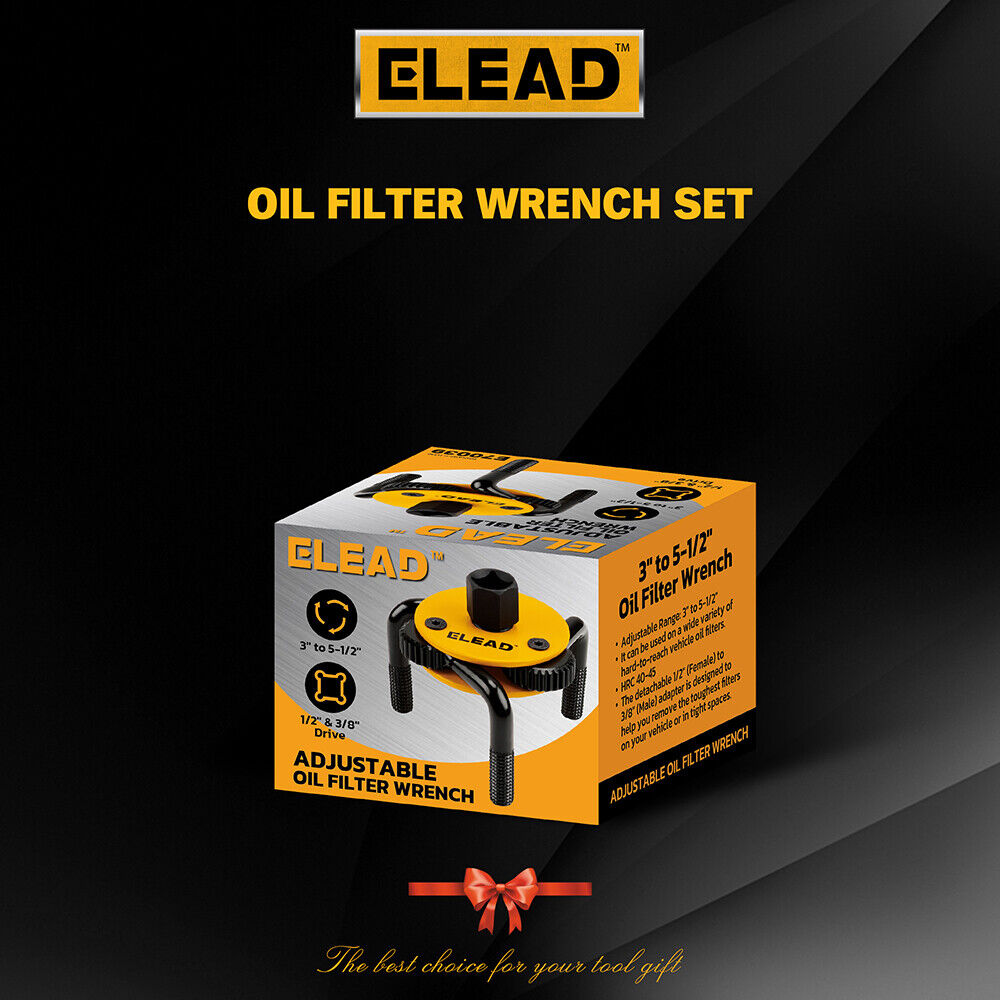 ELEAD 3" to 5-1/2" Oil Filter Wrench Set Oil Filter Removal Tool Automotive Use-ACT