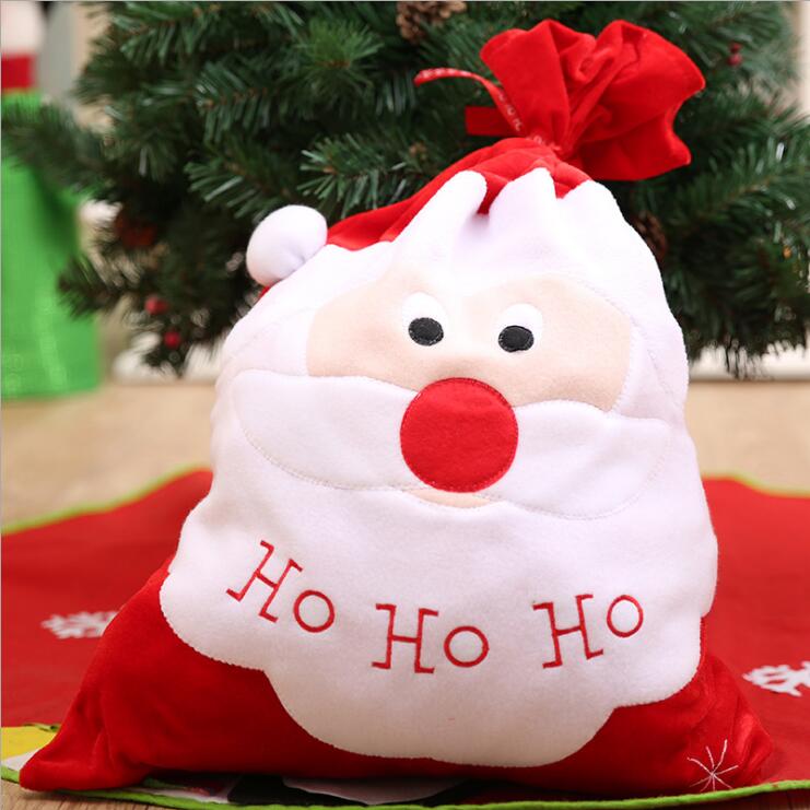 New Christmas Large Jumbo Felt Santa Sack Children Xmas Gifts Candy Stocking Bag, Santa Head (50x70cm)-QLD_Rural