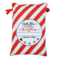 Large Christmas XMAS Hessian Santa Sack Stocking Bag Reindeer Children Gifts Bag, North Pole Mail Service (Red)-NSW_Metro