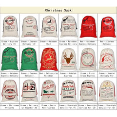 Large Christmas XMAS Hessian Santa Sack Stocking Bag Reindeer Children Gifts Bag, North Pole Mail Service (Red)-TAS_Rural