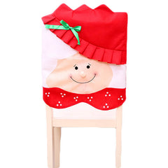 6x Christmas Cute Lady Santa Hat Chair Covers Dinner Home Dí©cor Ornaments Gift, Mrs Santa-VIC_Rural