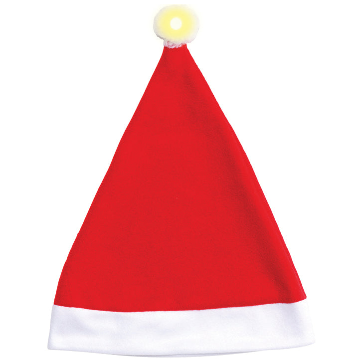 Christmas Unisex Adults Kids Novelty Hat Xmas Party Cap Santa Costume Dress Up, Santa Hat w LED Light-VIC_Metro