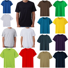 Adult 100% Cotton T-Shirt Unisex Men's Basic Plain Blank Crew Tee Tops Shirts, Grey,