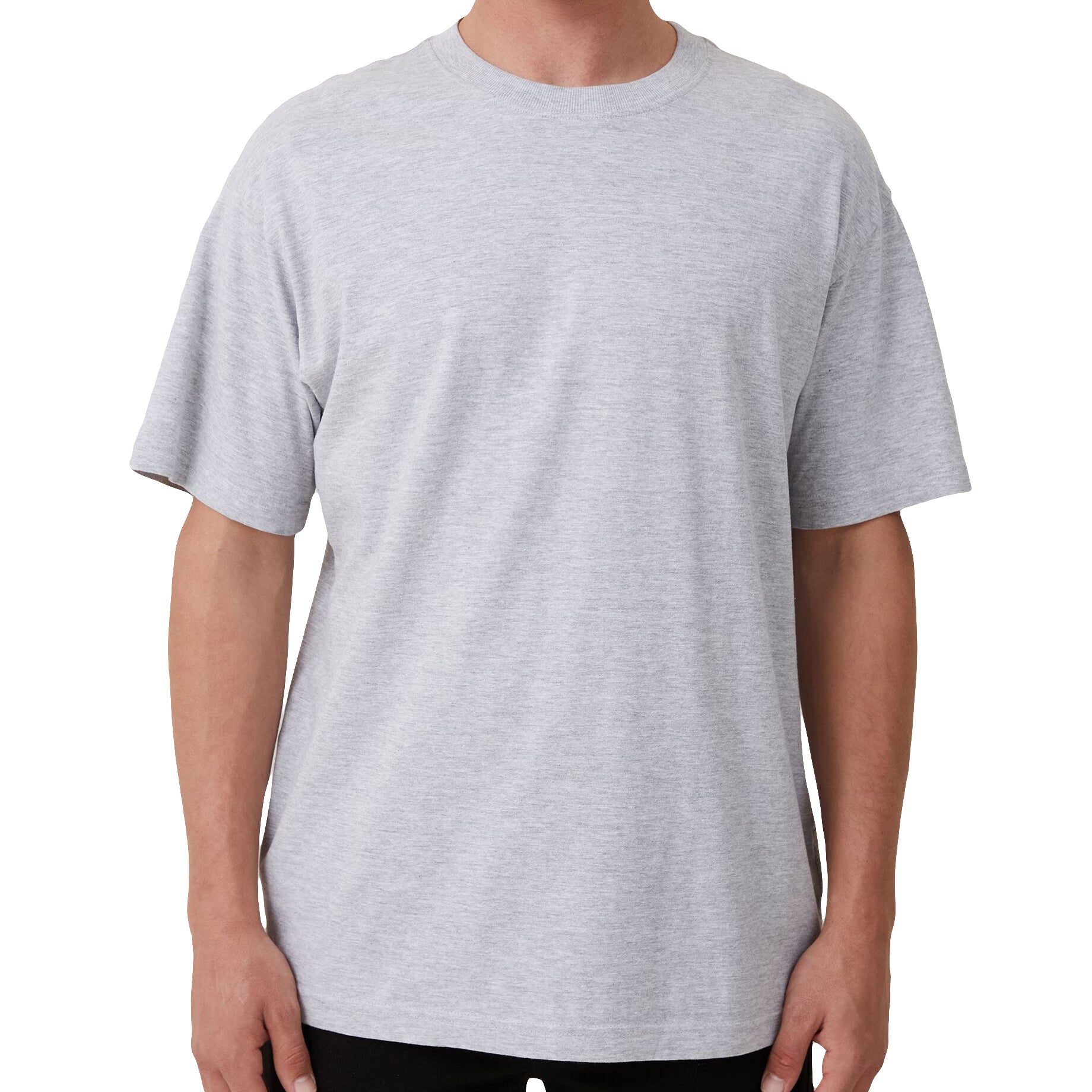 Adult 100% Cotton T-Shirt Unisex Men's Basic Plain Blank Crew Tee Tops Shirts, Grey,