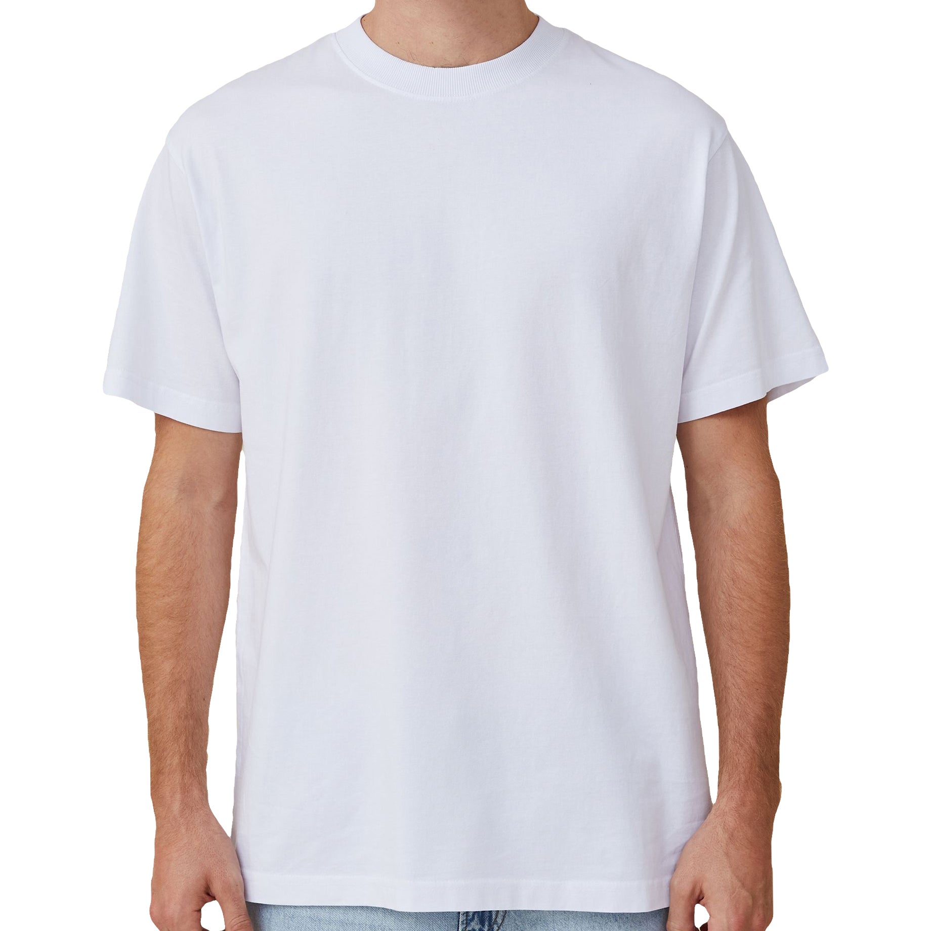 Adult 100% Cotton T-Shirt Unisex Men's Basic Plain Blank Crew Tee Tops Shirts, White,