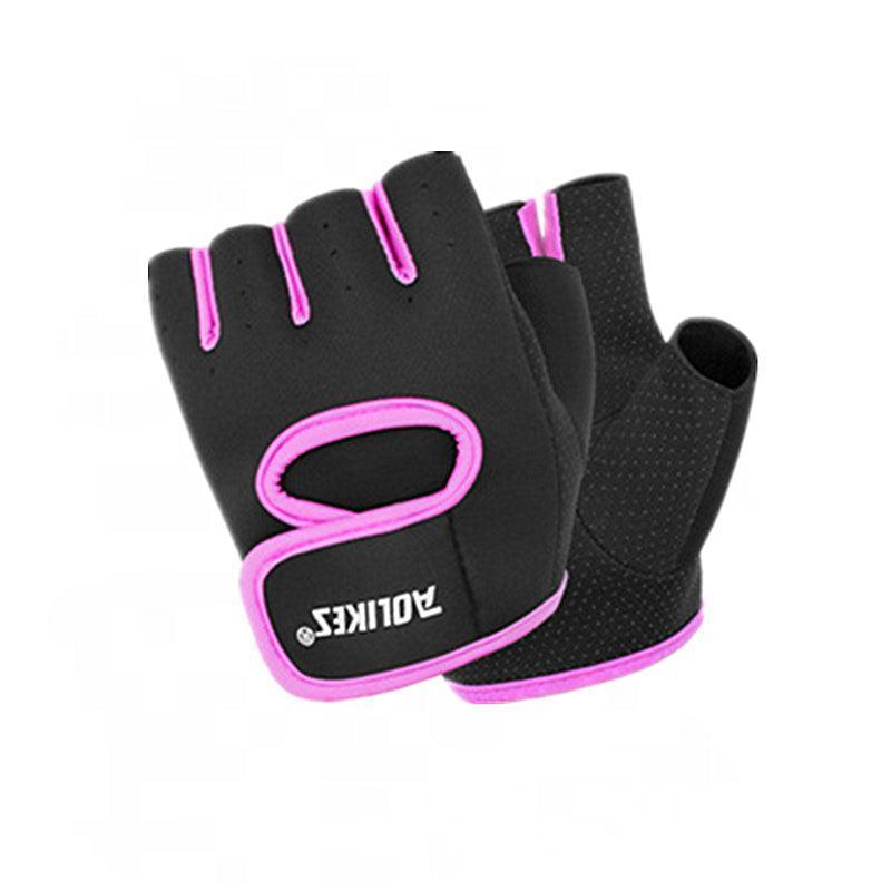 S Size Sports Gloves Weight Lifting Exercise Training Workout Bike Riding Men Women - Black+Purple