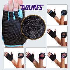 S Size Sports Gloves Weight Lifting Exercise Training Workout Bike Riding Men Women - Black+Grey