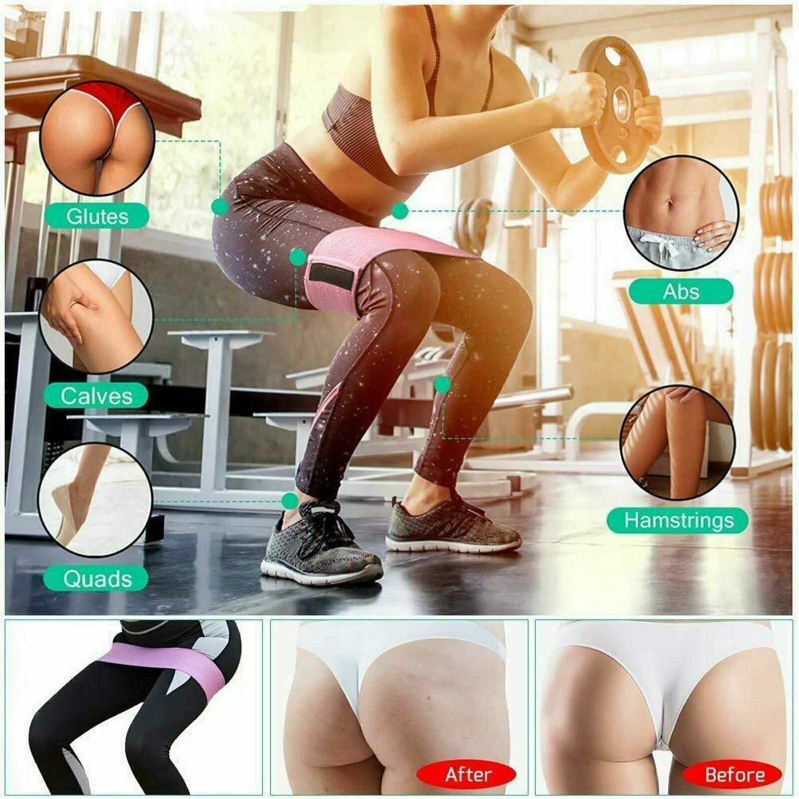 8x64CM Resistance Booty Bands Hip Circle Loop Bands Gym Home Exercise Women - Green