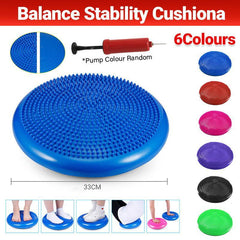 Balance Stability Cushion Wobble Air Disc Ankle Knee Strength Rehab Exercise - Black