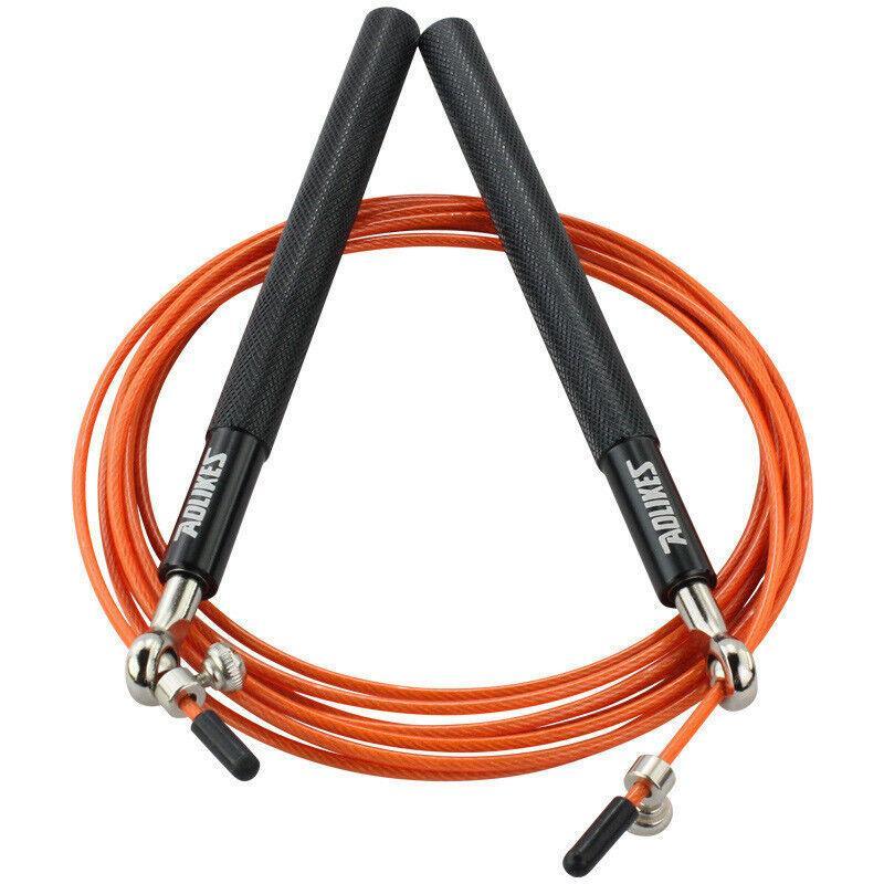 Aolikes Adjustable High Speed Steel Skipping Jump Rope Dual Bearings Gym Boxing - Orange