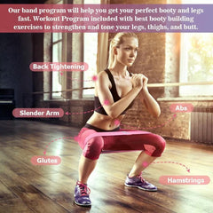 Aolikes Set 3 Resistance Booty Bands Hip Circle Loop Bands Workout Exercise - Set of 3 (Pink,Grey,Black) with Bag