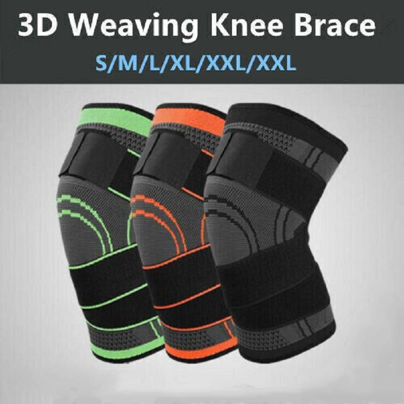 3D Weaving Knee Brace Breathable Sleeve Support Running Jogging Joint Pain Leg Green - Green-S