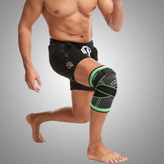 3D Weaving Knee Brace Breathable Sleeve Support Running Jogging Joint Pain Leg Green - Green-S