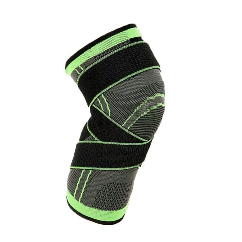 3D Weaving Knee Brace Breathable Sleeve Support Running Jogging Joint Pain Leg Green - Green-S