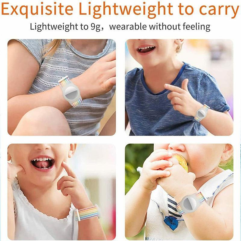 For Apple Airtag Case Protective Cover Wristband Nylon Air Tag Band Anti-Lost S Size - Blue