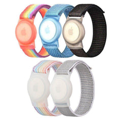For Apple AirTag Case Protective Cover Wristband Nylon Air Tag Band Anti-lost L Size - Blue